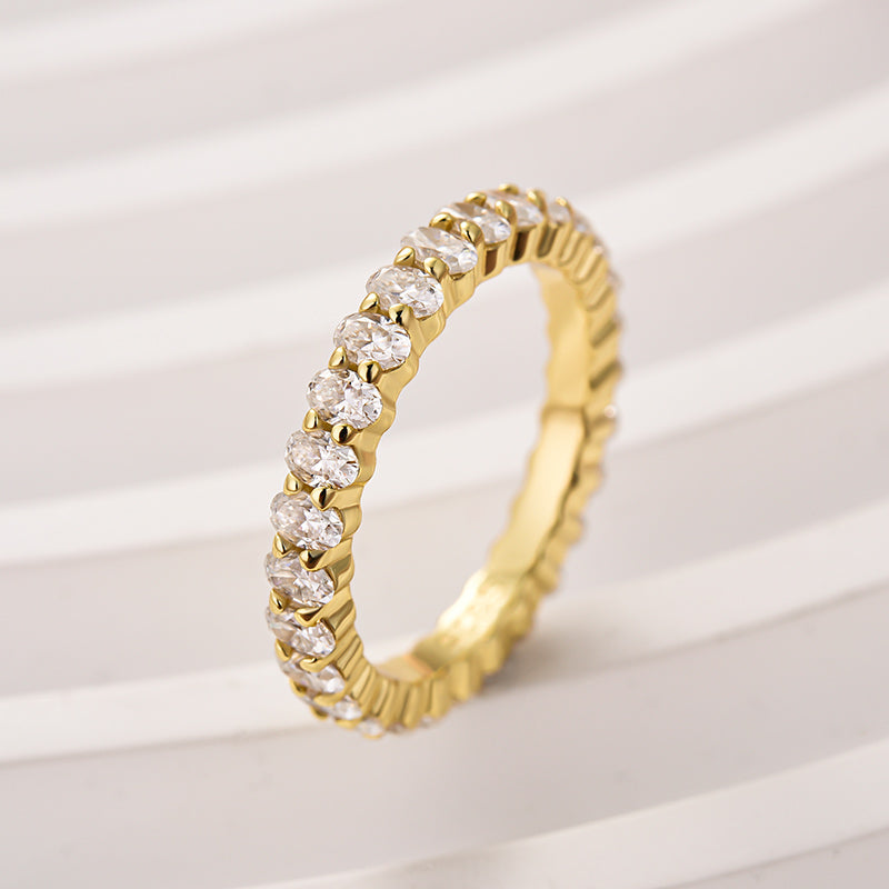 Aurevyn 3.0 Ct Oval Cut Full Wedding Band for Women