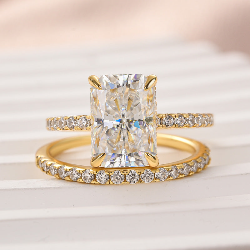 Aurevyn 3.5 Ct Radiant Cut Yellow Gold Wedding Ring For Women