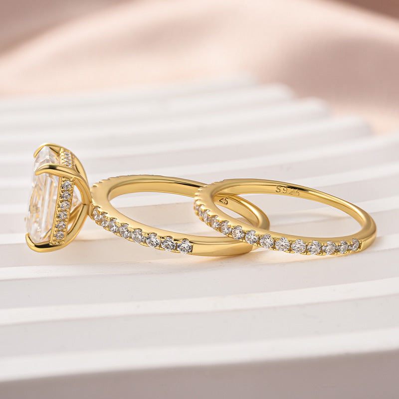 Aurevyn 3.5 Ct Radiant Cut Yellow Gold Wedding Ring For Women