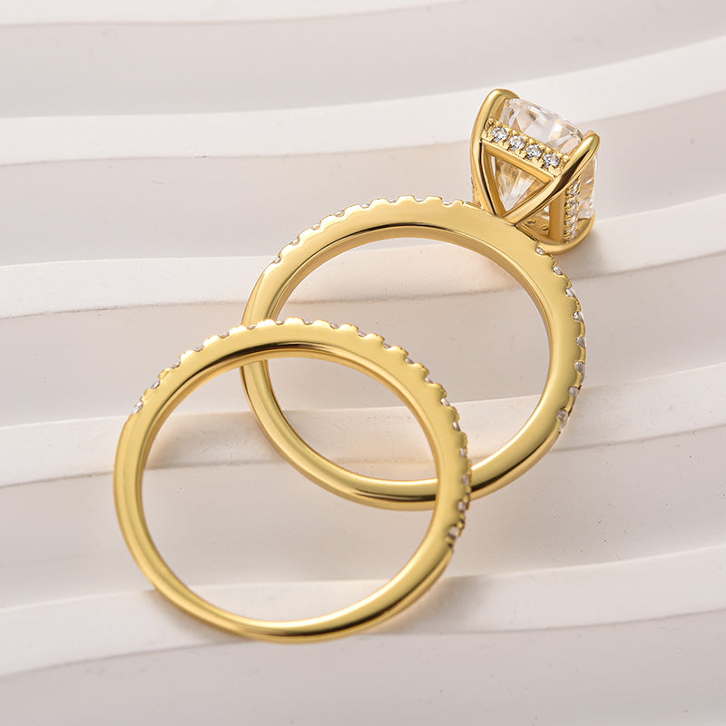 Aurevyn 3.5 Ct Radiant Cut Yellow Gold Wedding Ring For Women