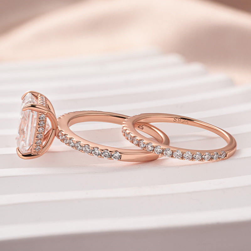 Aurevyn 3.5 Ct Radiant Cut Rose Gold Wedding Ring For Women