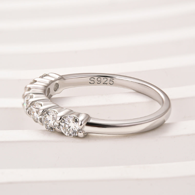 Aurevyn 0.7Ct Round Cut White Gold Women's Wedding Band