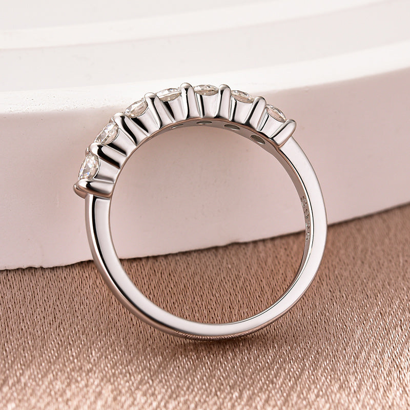 Aurevyn 0.7Ct Round Cut White Gold Women's Wedding Band