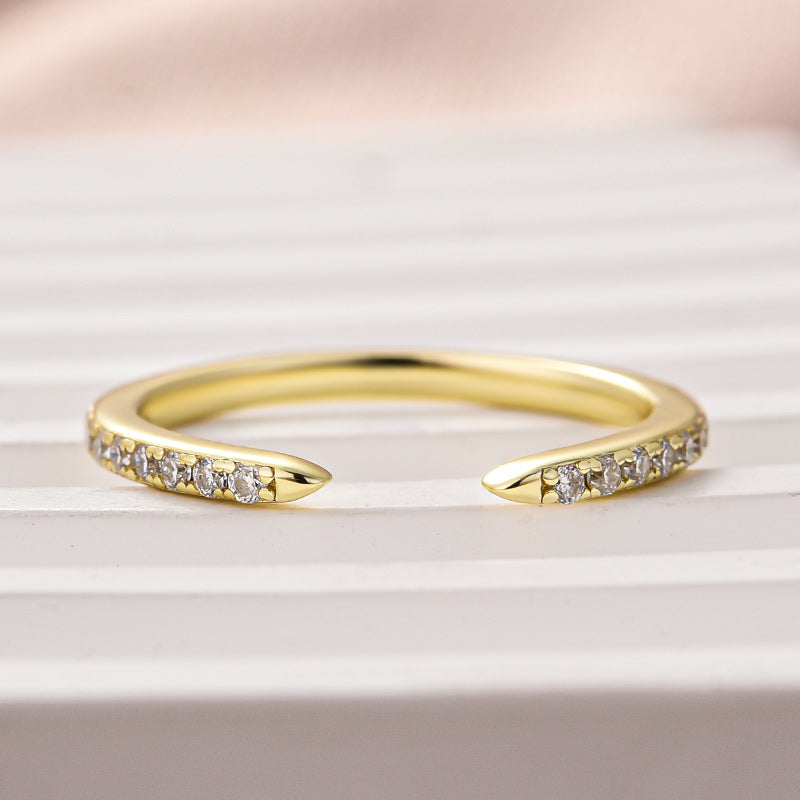 Aurevyn Open Moissanite Diamond Pavé Spacer Ring