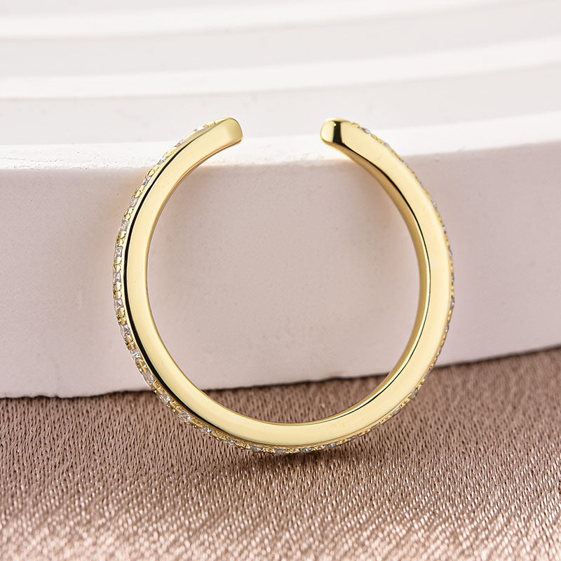 Aurevyn Open Moissanite Diamond Pavé Spacer Ring