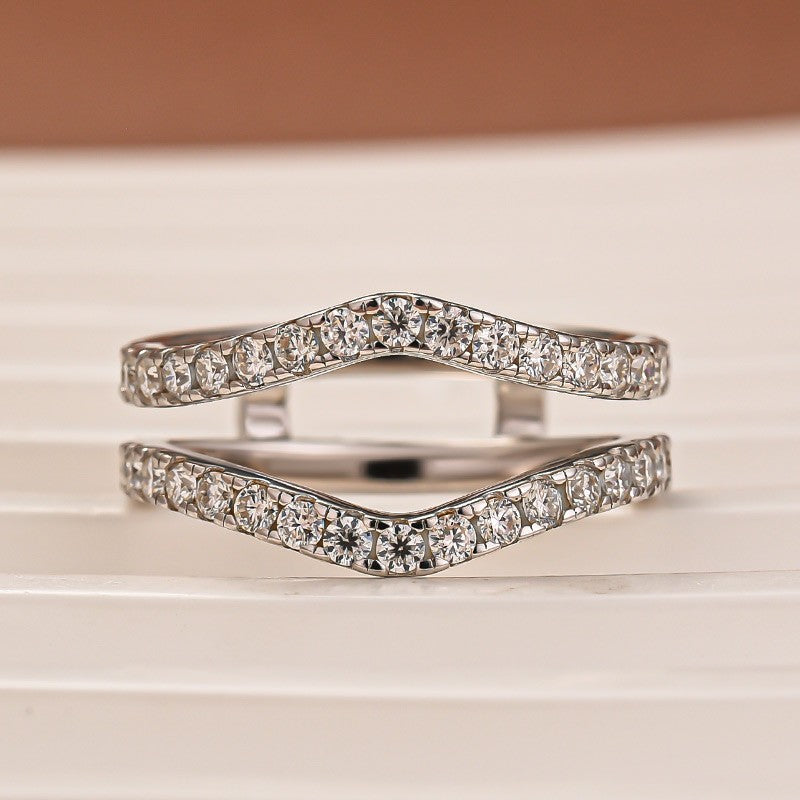Aurevyn Pavé Full Eternity Round Cut Enhancer Wedding Band