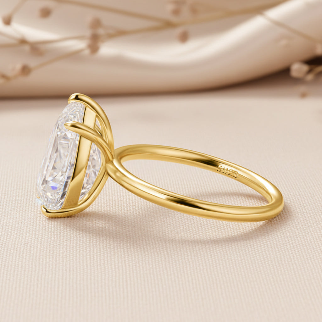 Aurevyn 4.0 Ct Pear Cut Yellow Gold Engagement Ring For Women