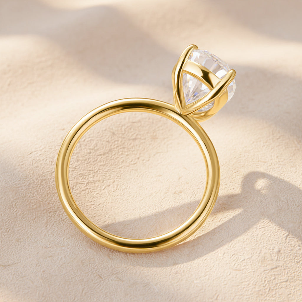 Aurevyn 4.0 Ct Pear Cut Yellow Gold Engagement Ring For Women