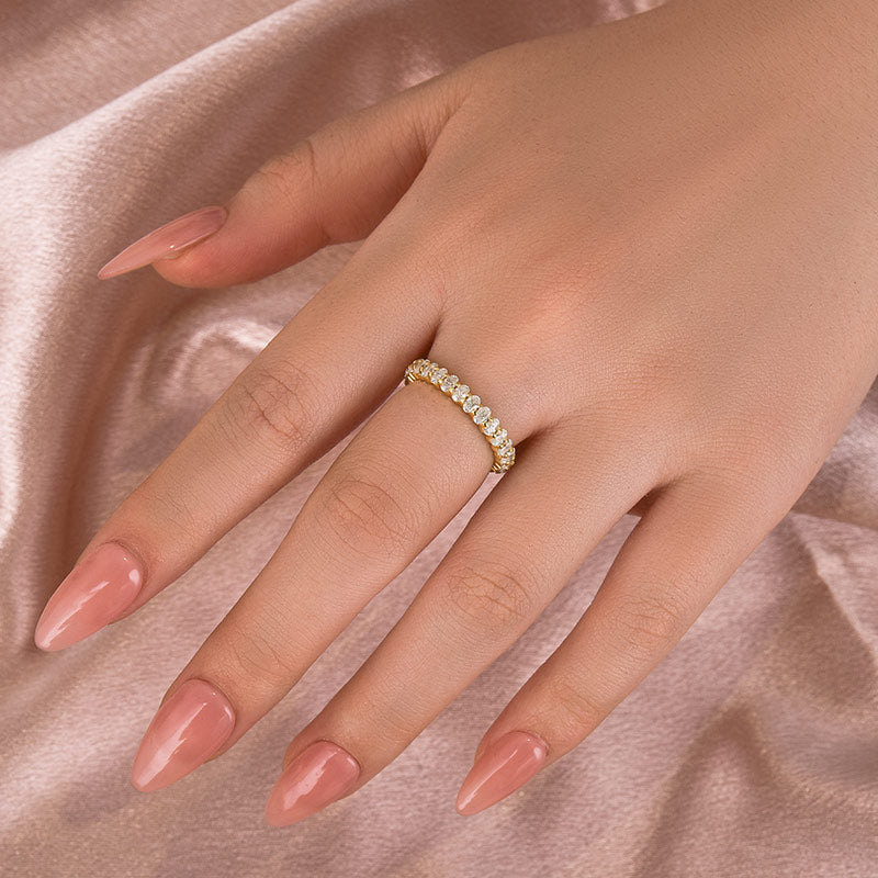 Aurevyn 3.0 Ct Oval Cut Full Wedding Band for Women