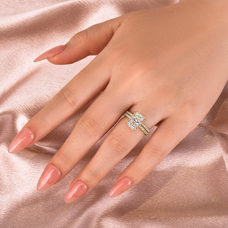 Aurevyn 3.5 Ct Radiant Cut Yellow Gold Wedding Ring For Women