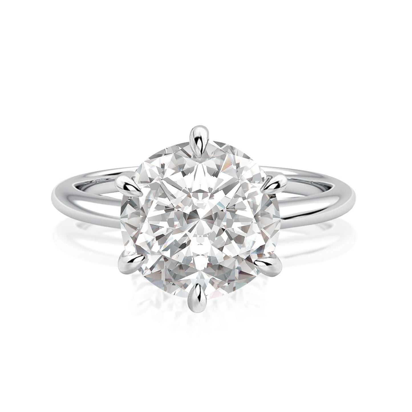 Aurevyn 4.0 Ct Round Cut 6 Prong Engagement Ring For Women