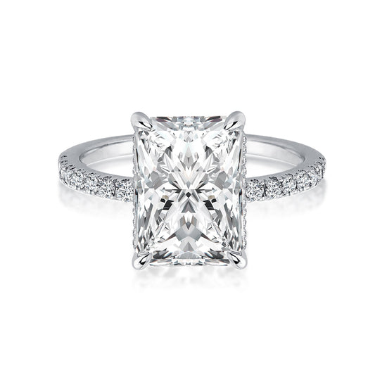 Aurevyn 1.0 Ct~3.5 Ct Radiant Cut White Gold Engagement Ring For Women