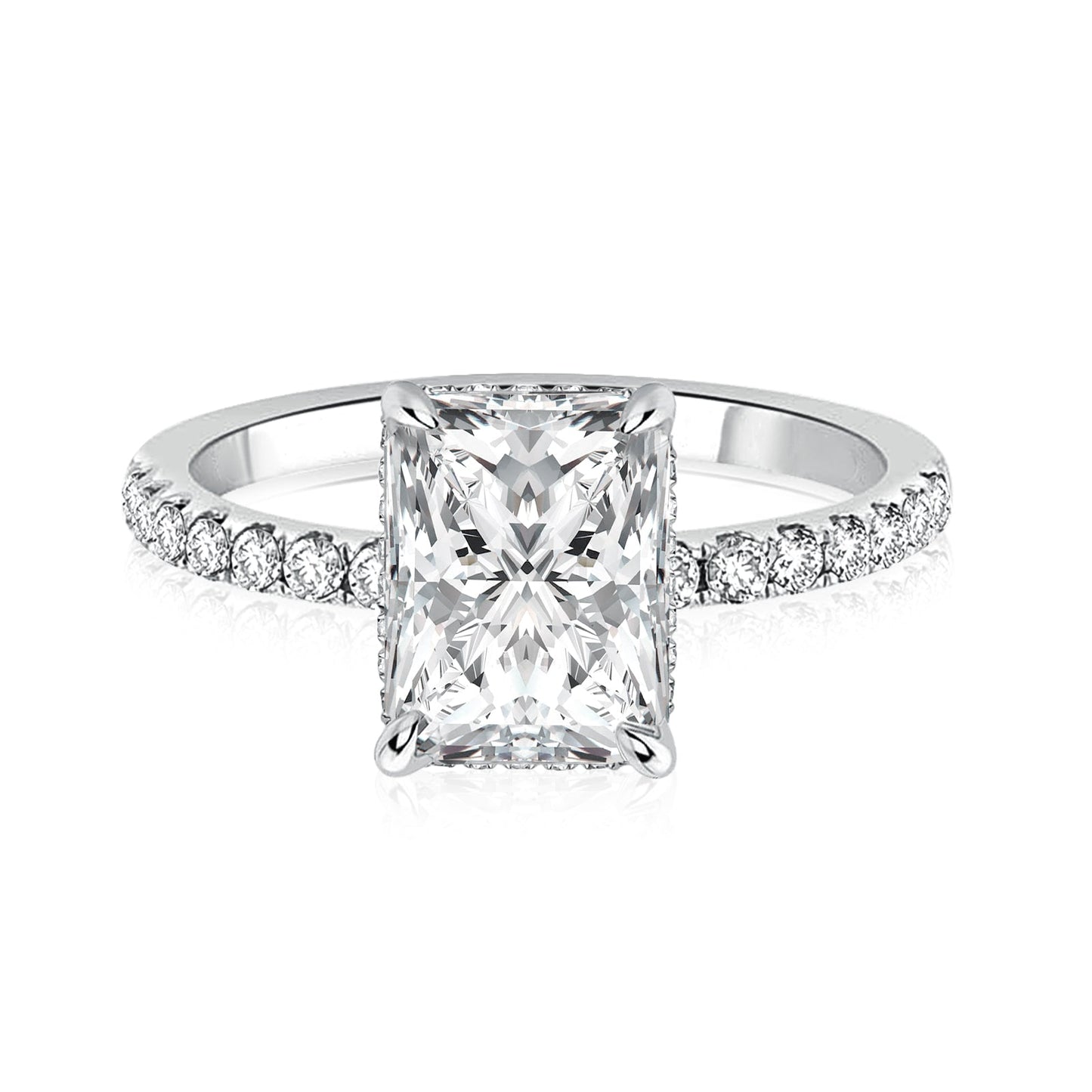 Aurevyn 2.0 Ct Radiant Cut White Gold Engagement Ring