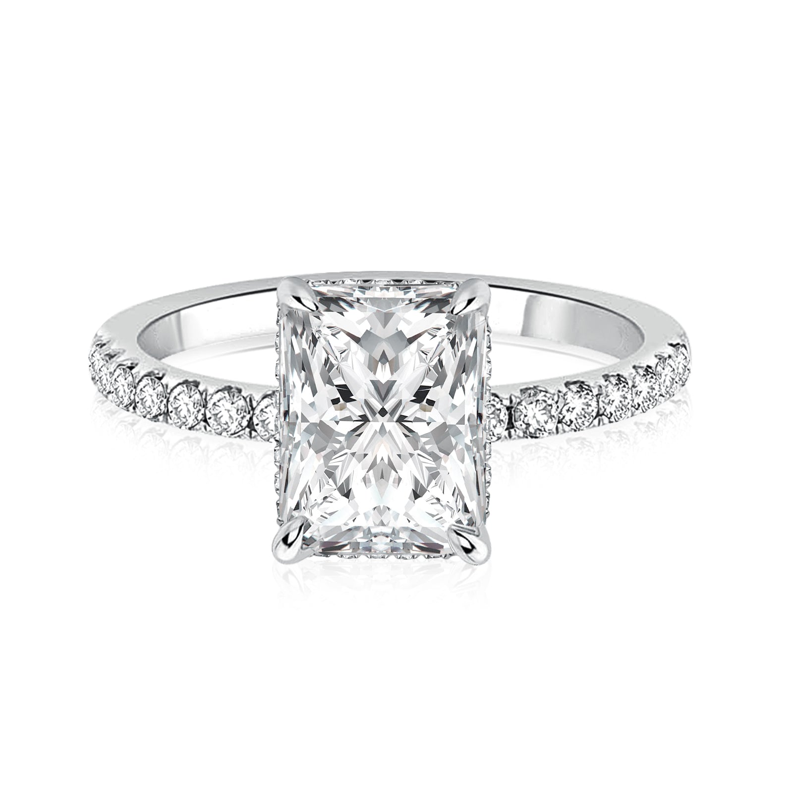 Aurevyn 2.0 Ct Radiant Cut White Gold Engagement Ring