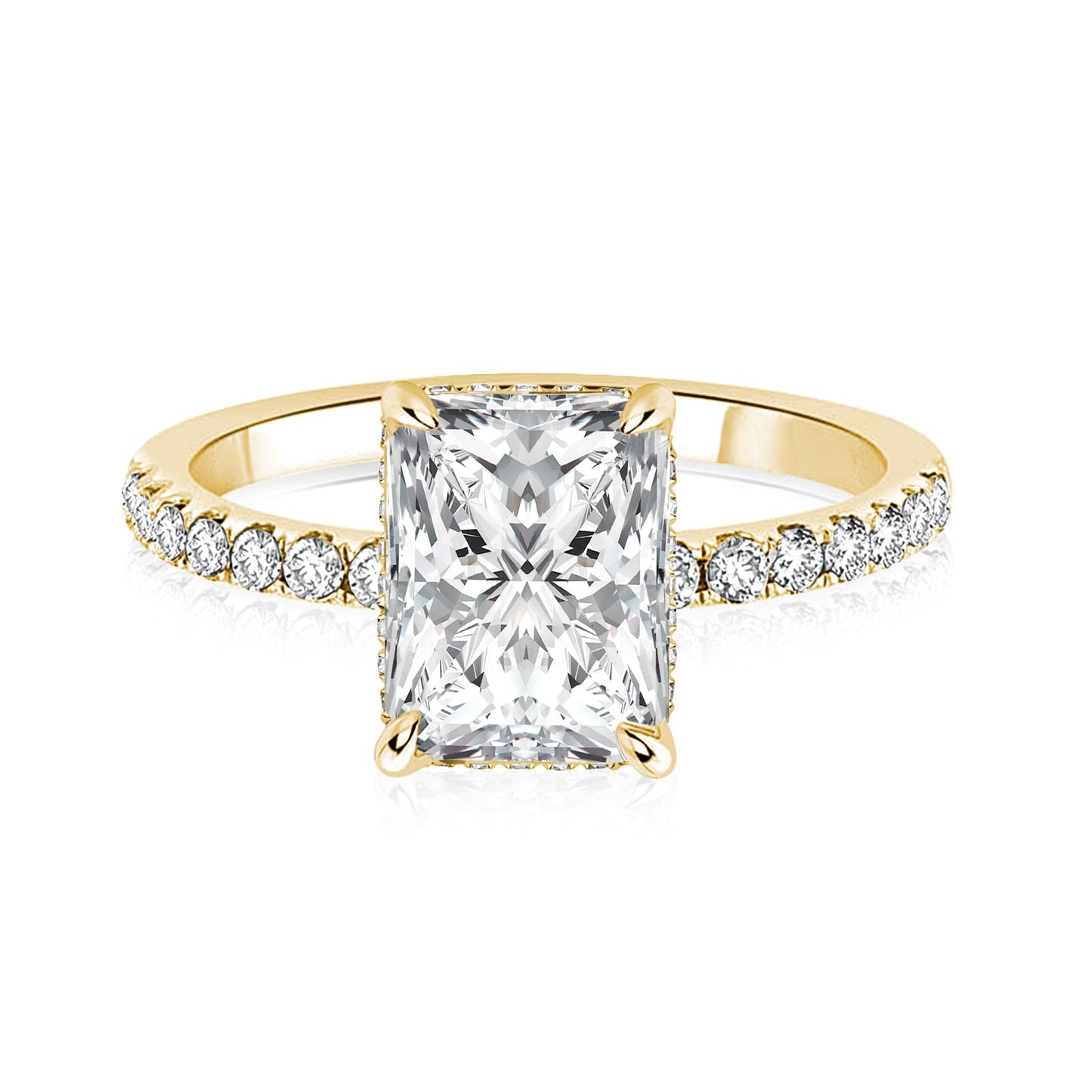 Aurevyn 2.0 Ct Radiant Cut Yellow Gold Engagement Ring