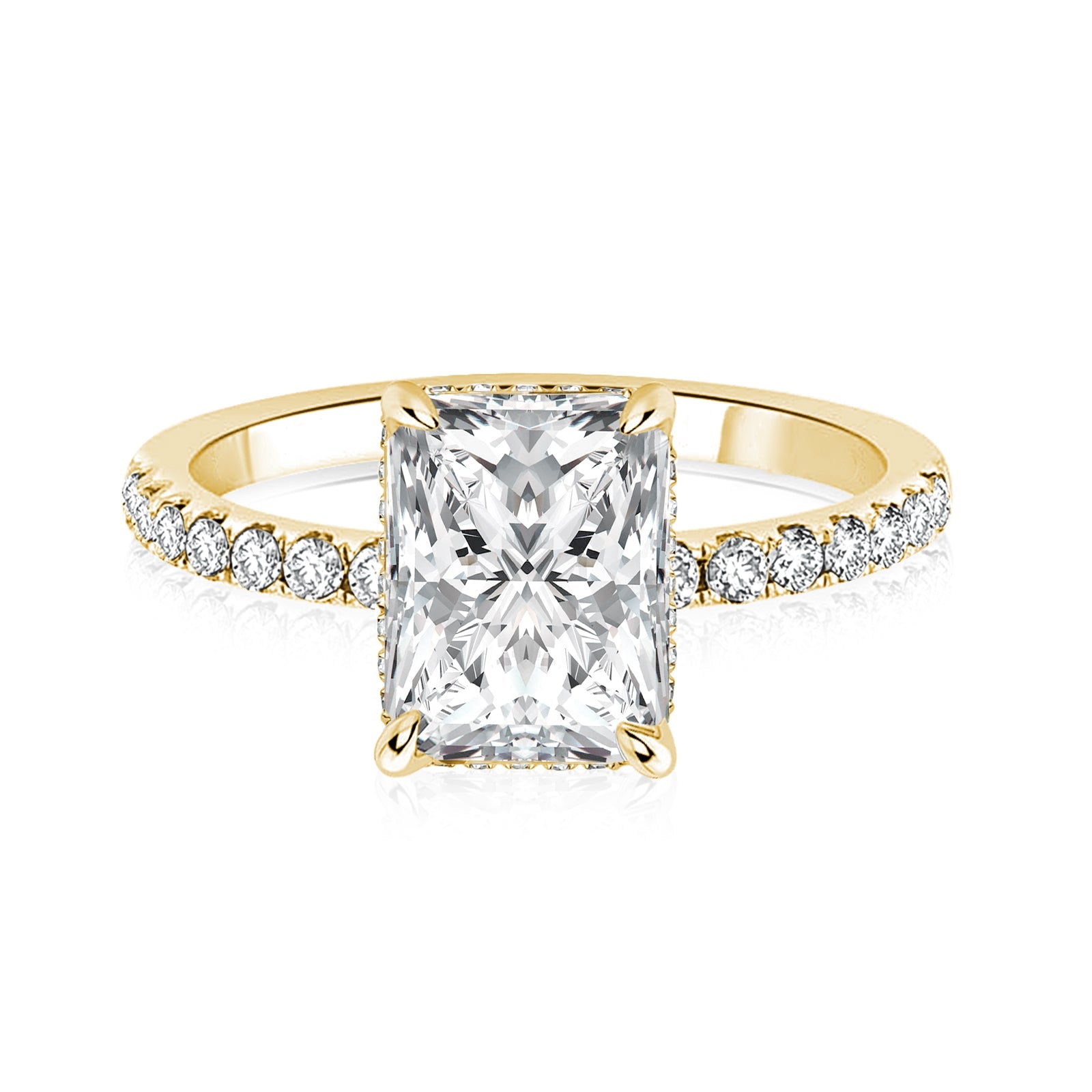 Aurevyn 2.0 Ct Radiant Cut Yellow Gold Engagement Ring