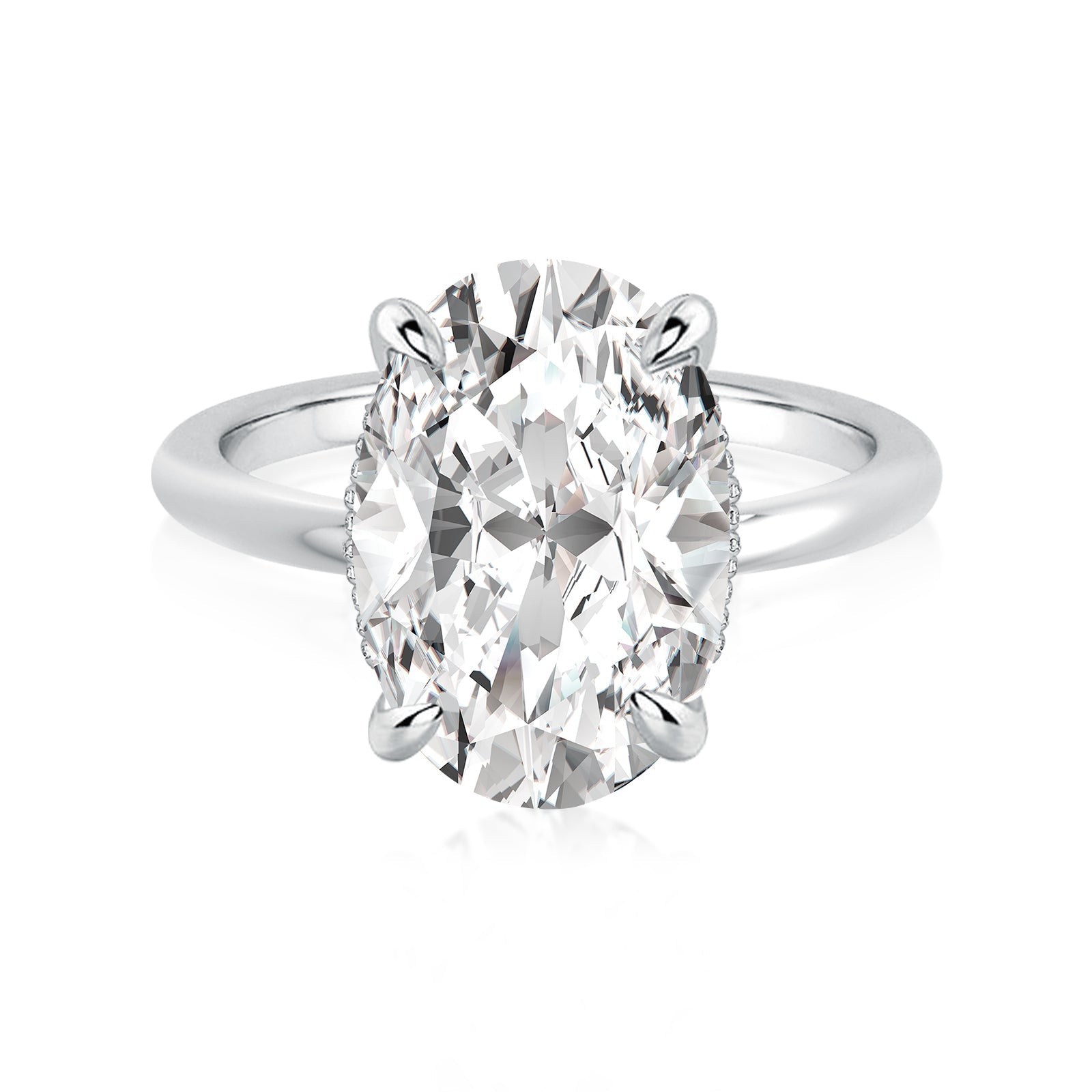 Aurevyn Moissanite Solitaire 5.50 Ct Oval Cut White Gold Promise Ring For Women