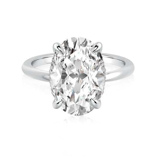 Aurevyn Moissanite Solitaire 5.50 Ct Oval Cut White Gold Promise Ring For Women