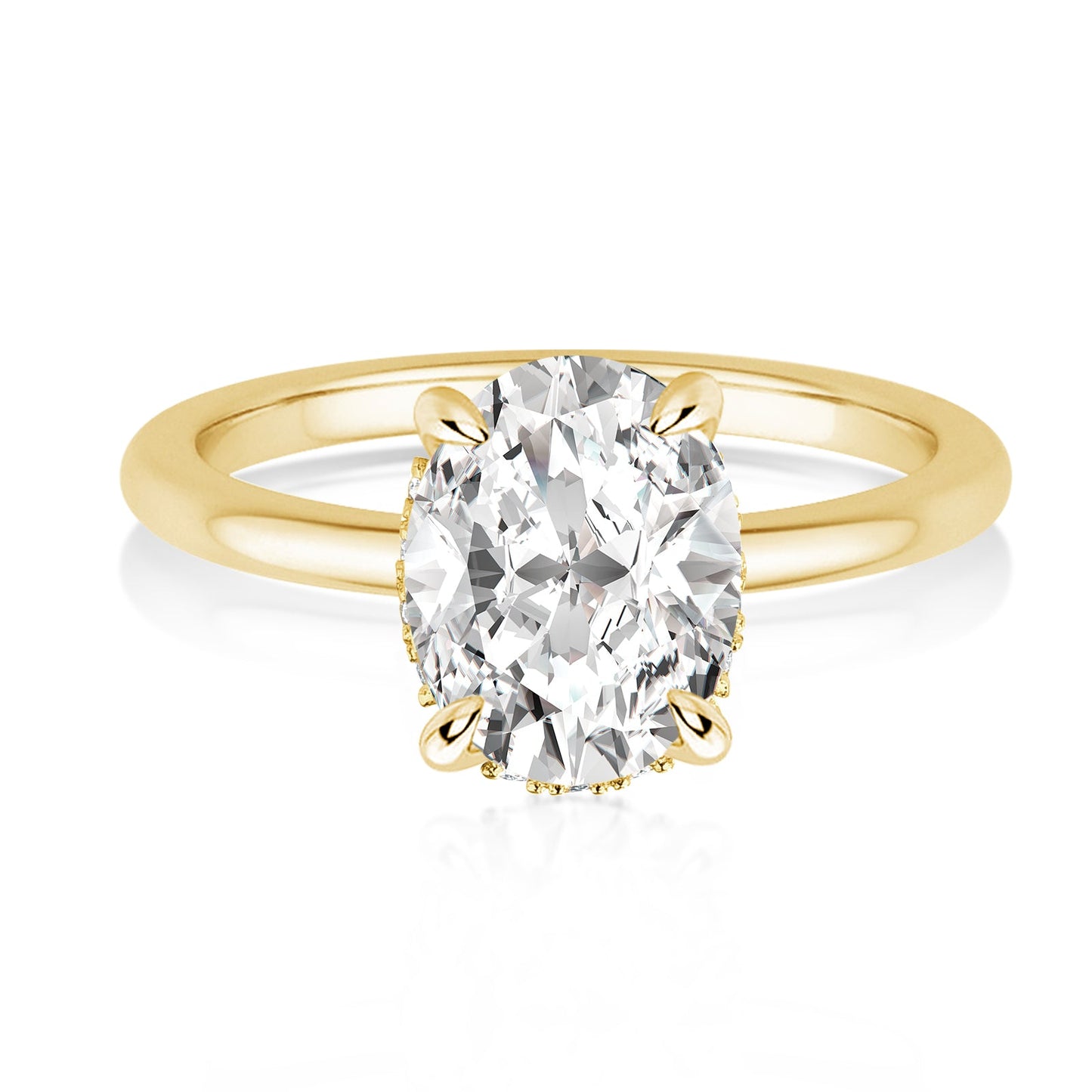 Aurevyn 2.0 Ct Solitaire Oval Cut Yellow Gold Promise Ring