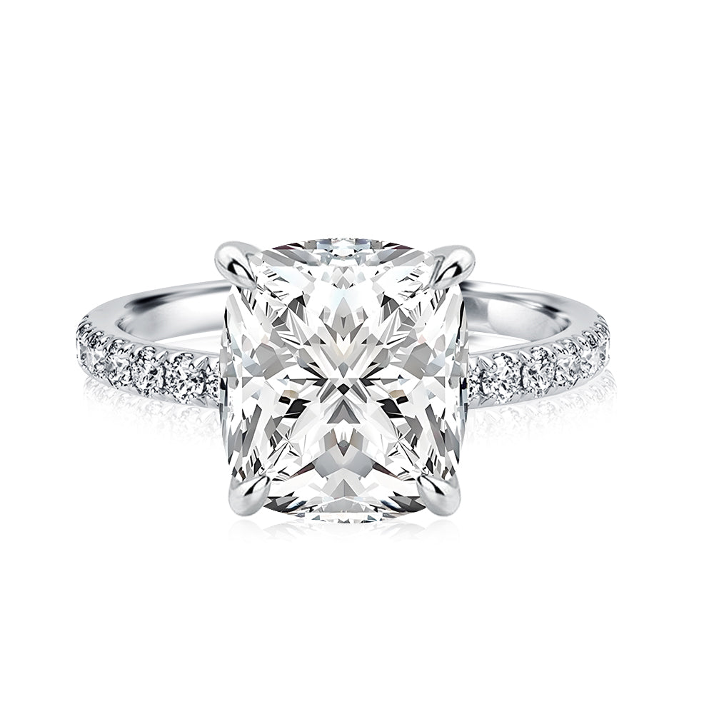 Aurevyn 3.0 Ct Cushion Cut White Gold Engagement Ring For Women