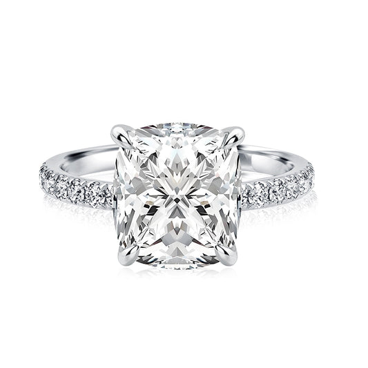 Aurevyn 3.0 Ct Cushion Cut White Gold Engagement Ring For Women