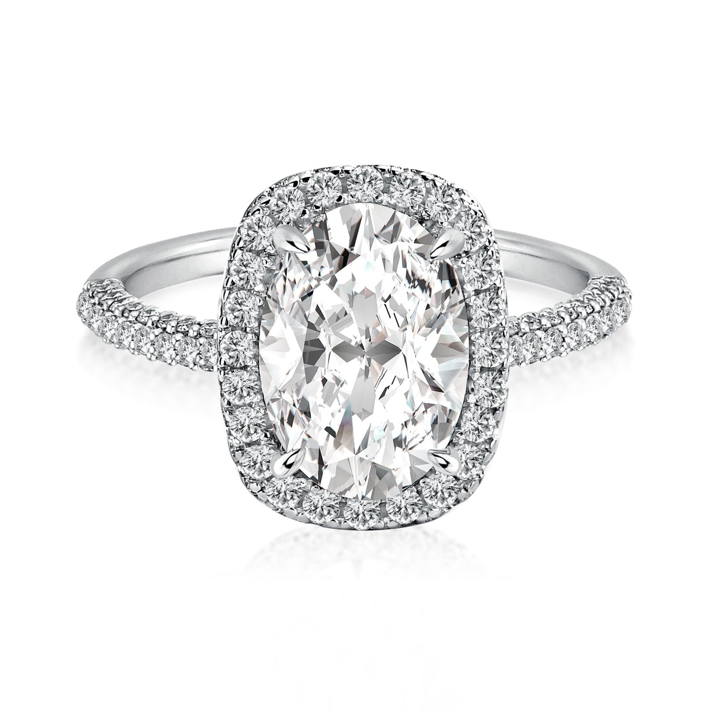 Aurevyn 2.5 Ct Halo Oval Cut Promise Ring For Women