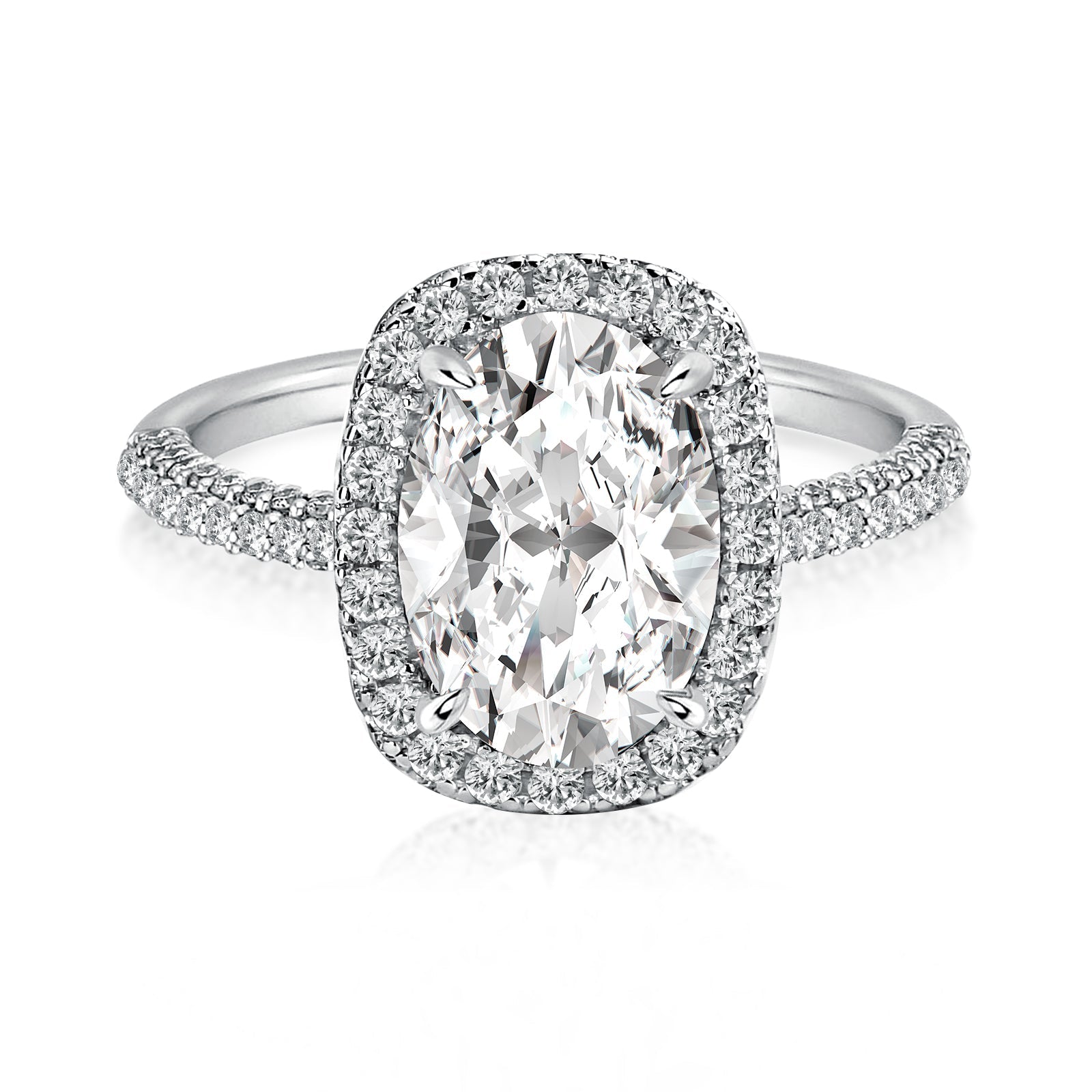 Aurevyn 2.5 Ct Halo Oval Cut Promise Ring For Women