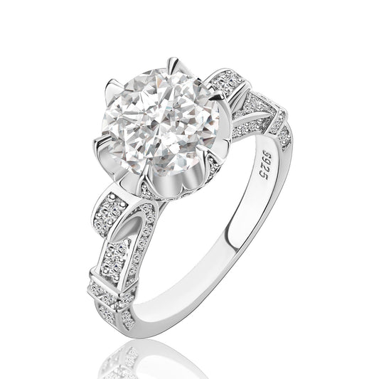 Aurevyn 2.0Ct  Round Cut Twist White Gold Promise Bridal Ring