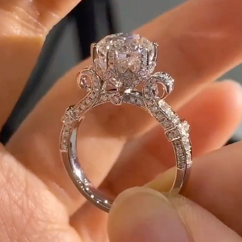 Aurevyn 2.0Ct  Round Cut Twist White Gold Promise Bridal Ring