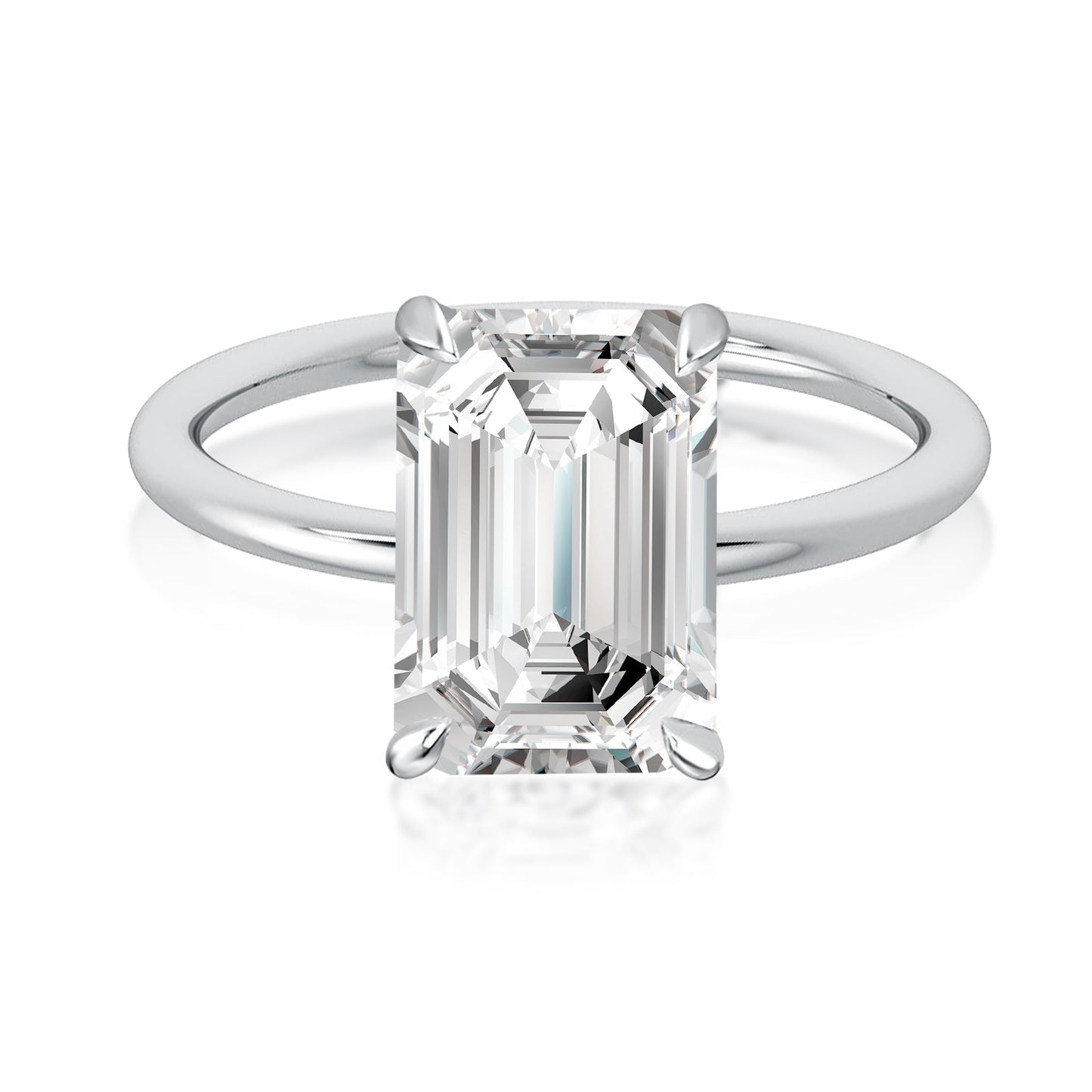 Aurevyn 3.5 Ct Emerald Cut Solitaire Engagement Ring For Her