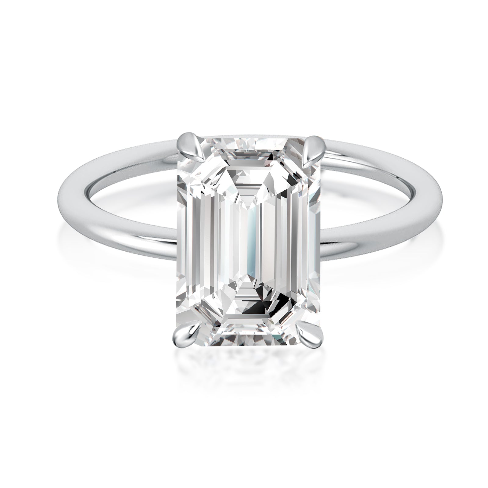 Aurevyn 3.5 Ct Emerald Cut Solitaire Engagement Ring For Her