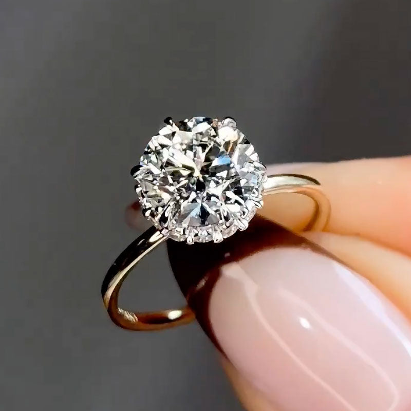 Aurevyn Two-tone 2.0 Ct Round Cut Promise Ring For Women