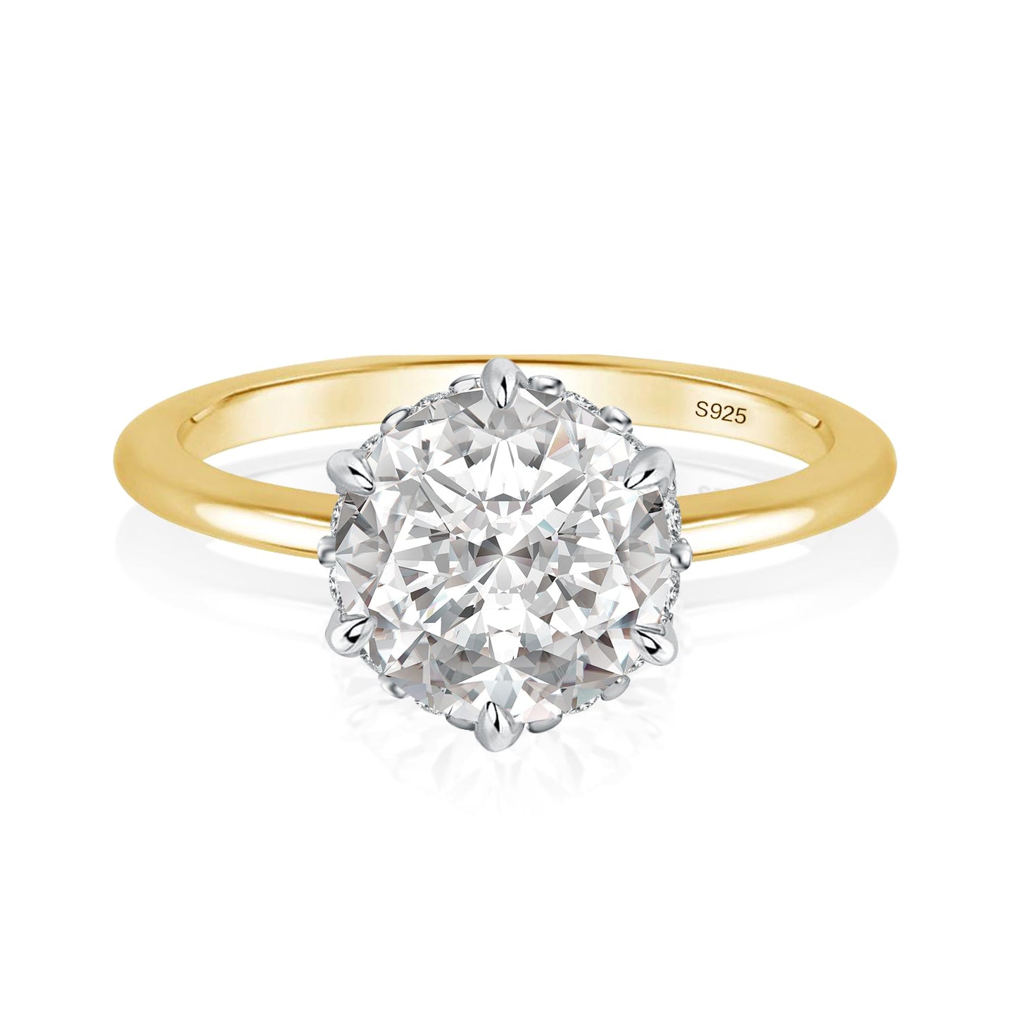 Aurevyn Two-tone 2.0 Ct Round Cut Promise Ring For Women