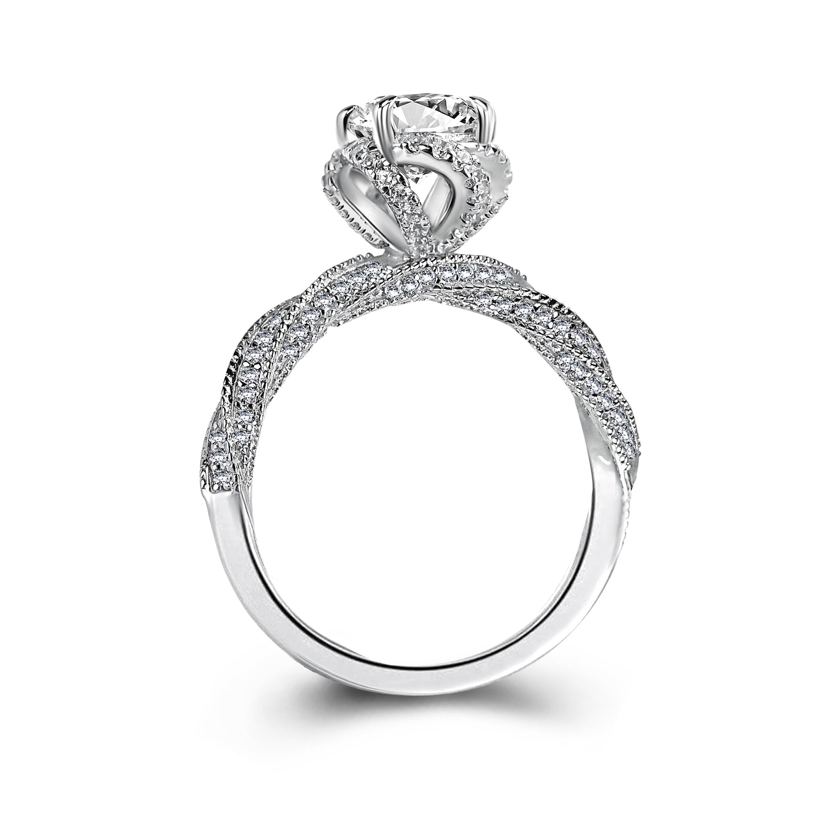 Aurevyn 1.0 Ct Flower Design Promise Ring For Women