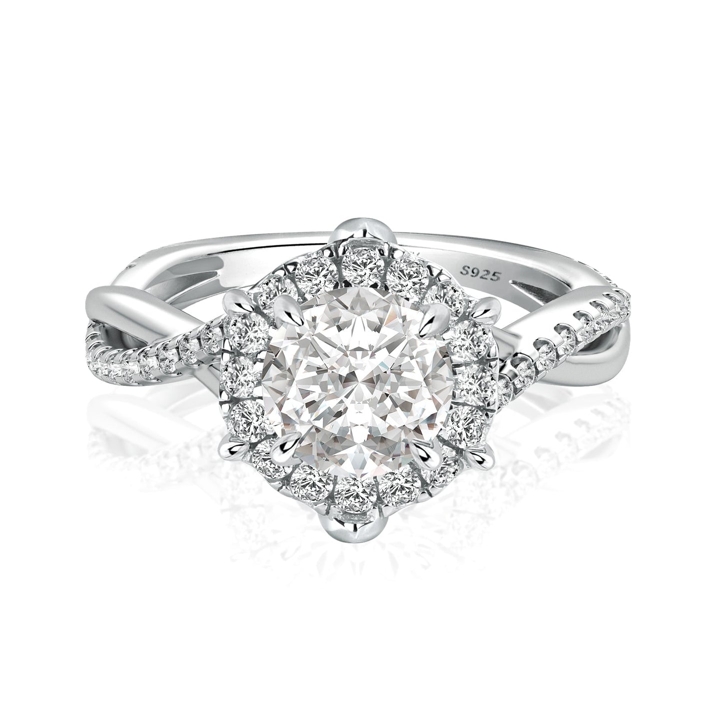 Aurevyn 1.0 Ct Twist Flower Design Promise Bridal Ring