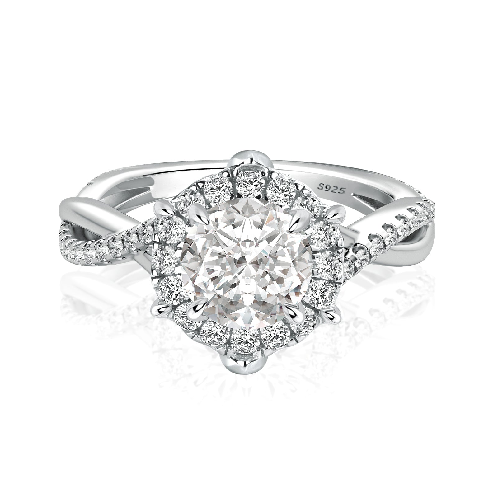 Aurevyn 1.0 Ct Twist Flower Design Promise Bridal Ring