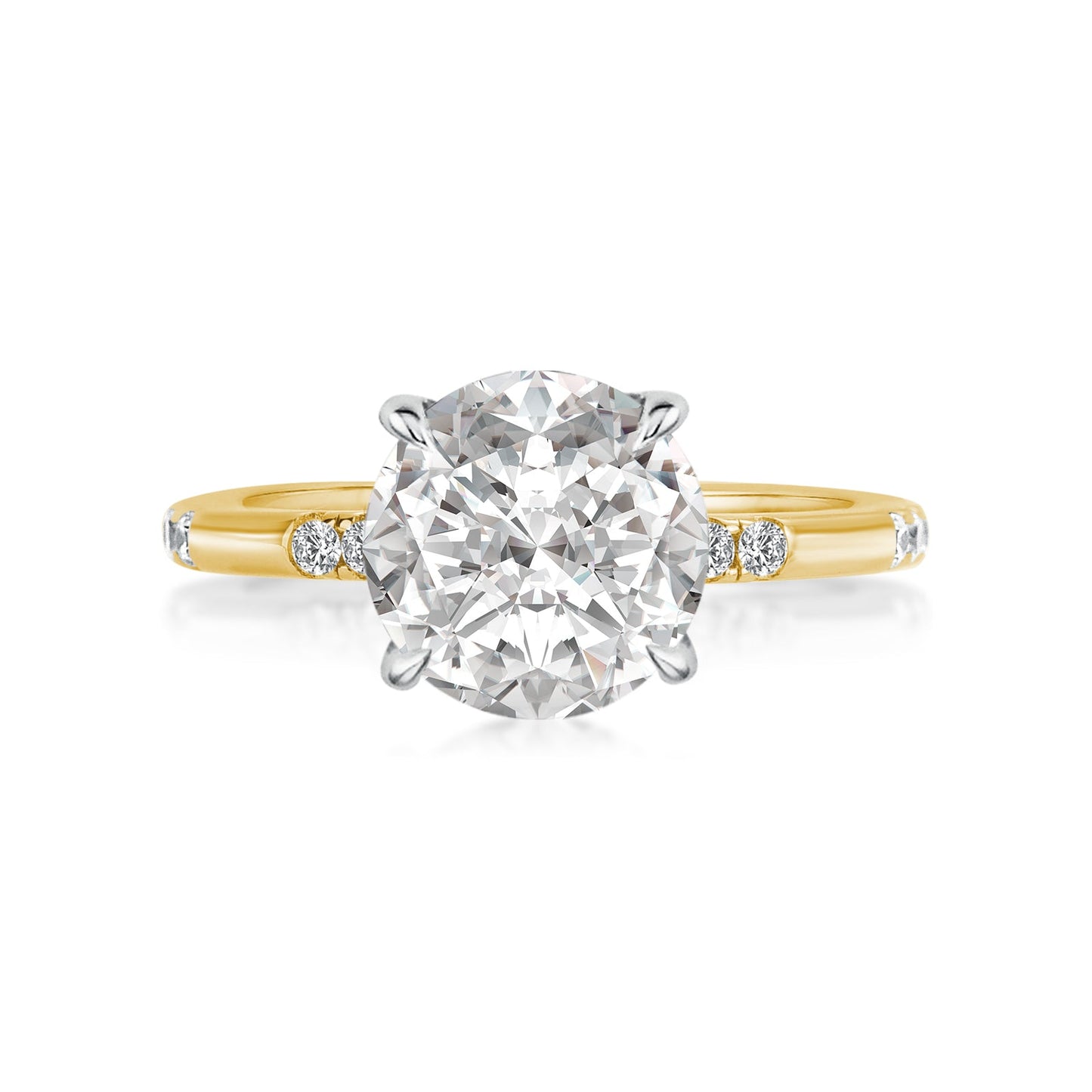 Aurevyn 2.0Ct Round Cut Elegant Two-tone Engagement Ring