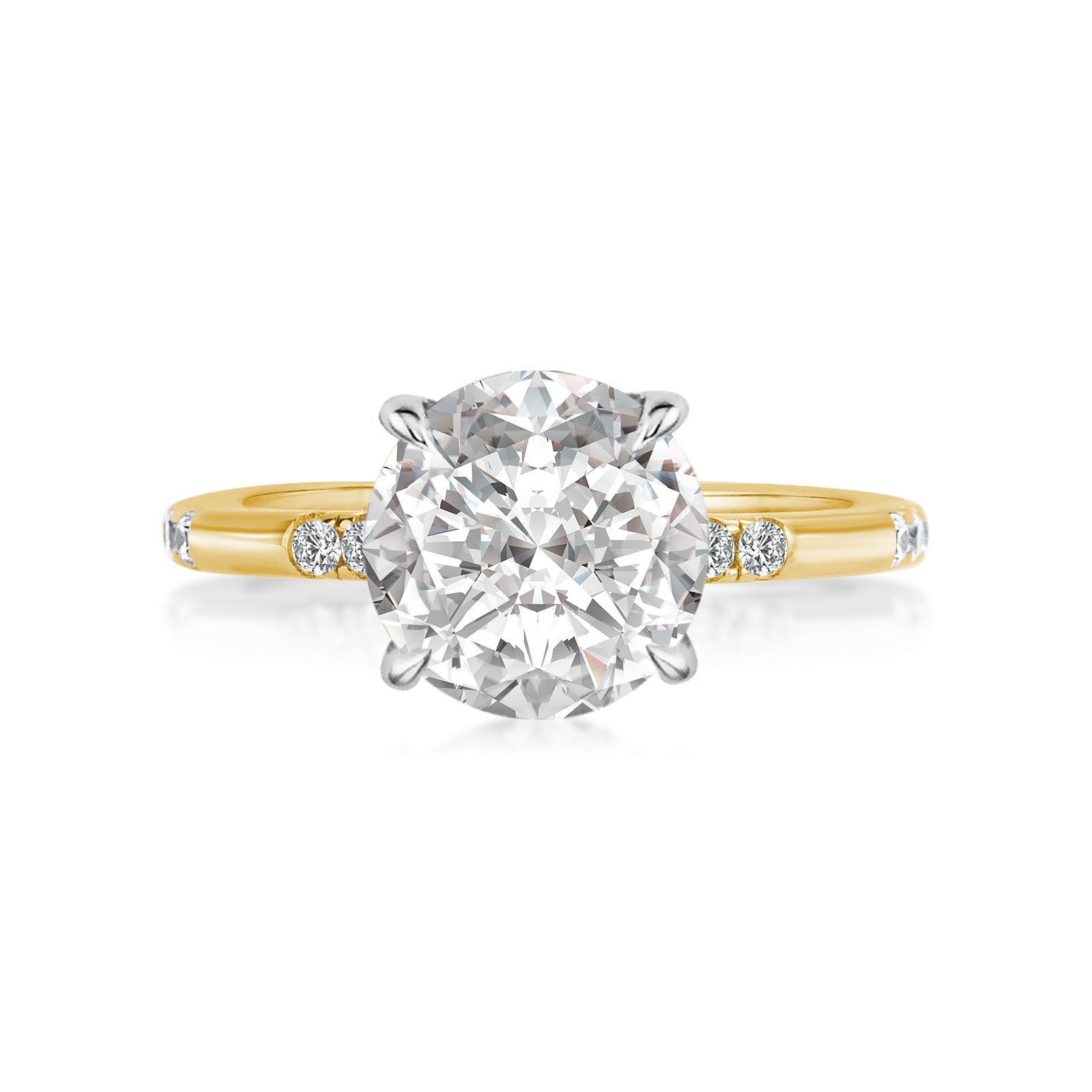 Aurevyn 2.0Ct Round Cut Elegant Two-tone Engagement Ring