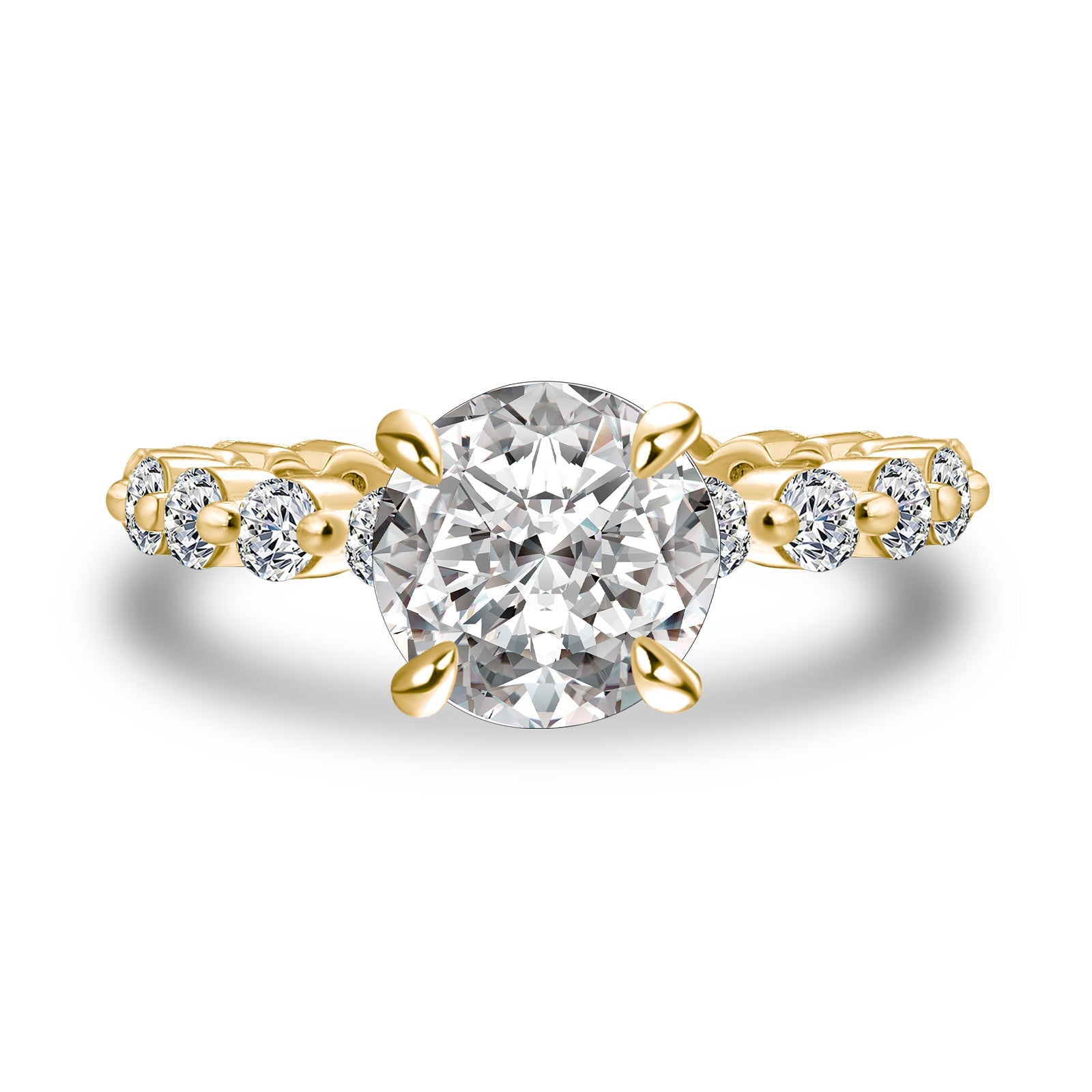 Aurevyn 2.0 Ct Yellow Gold Promise Bridal Ring