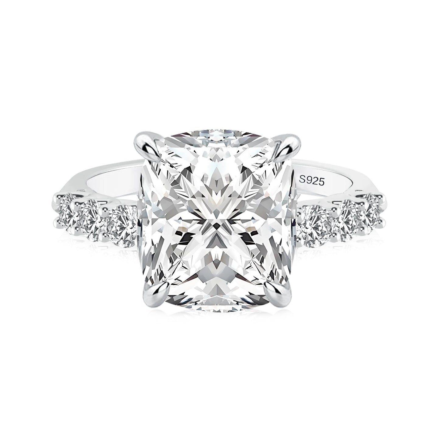 Aurevyn 3.0 Ct Cushion Cut White Gold Engagement Ring