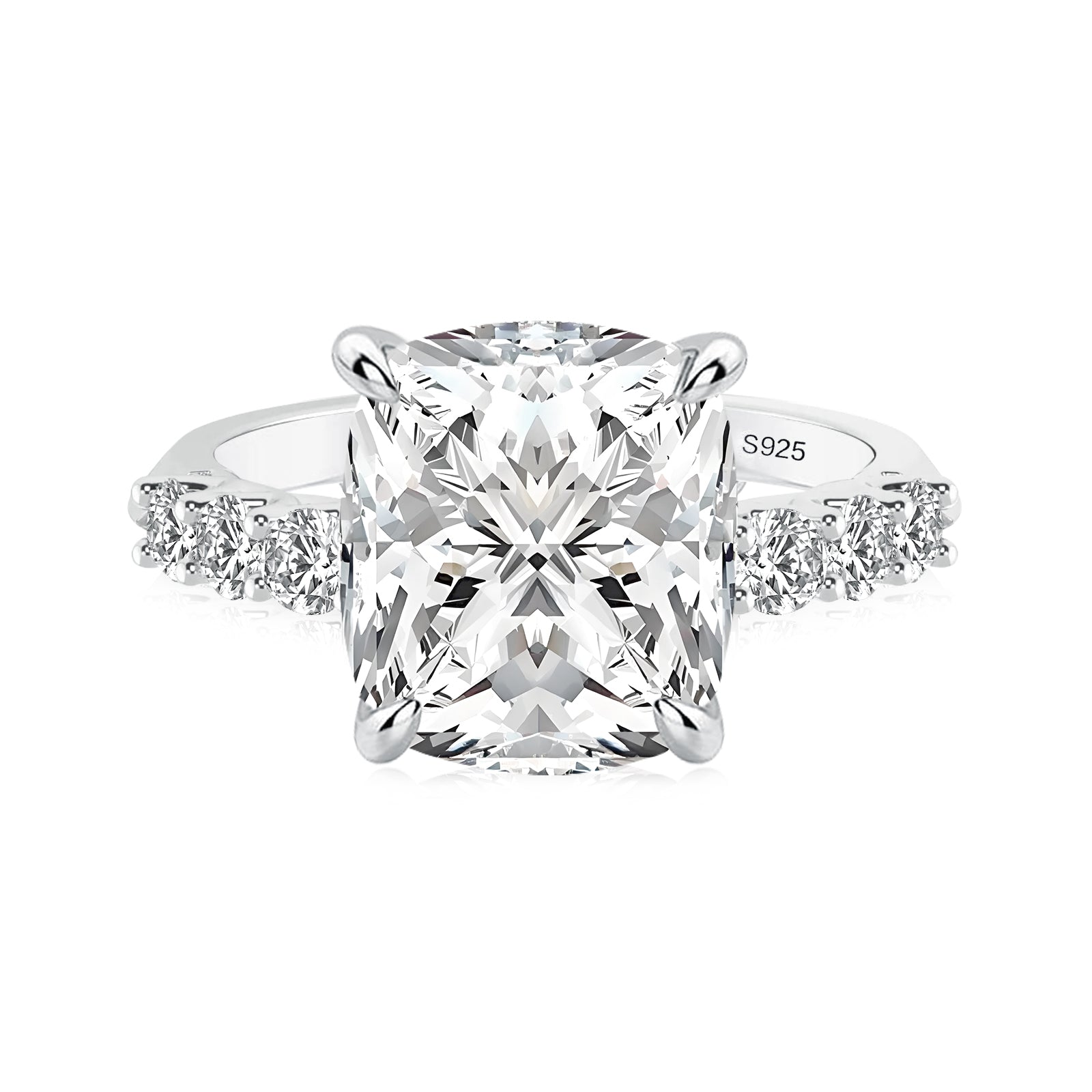 Aurevyn 3.0 Ct Cushion Cut White Gold Engagement Ring
