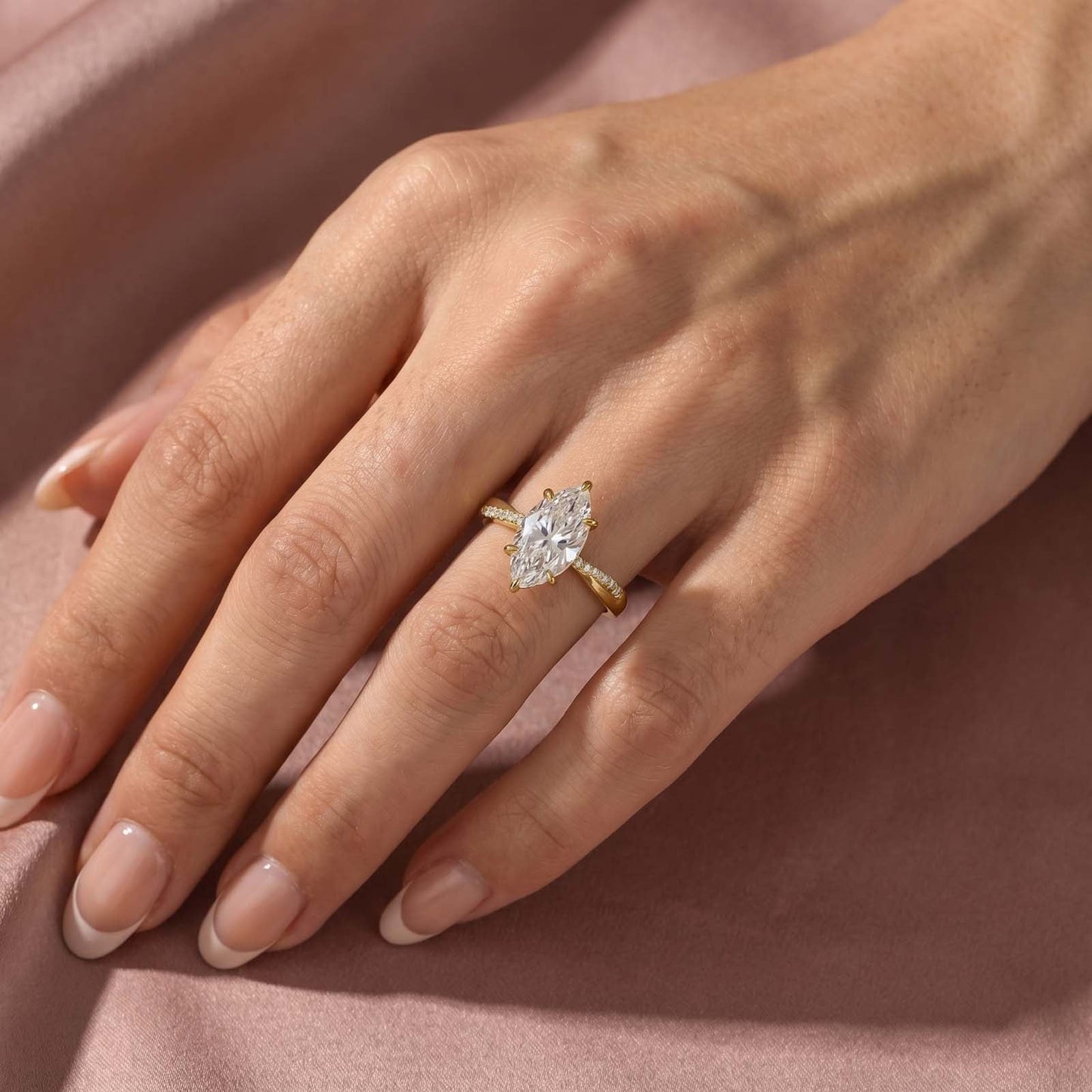 Aurevyn Moissanite 3.0Ct Marquise Cut Twist Promise Ring For Women