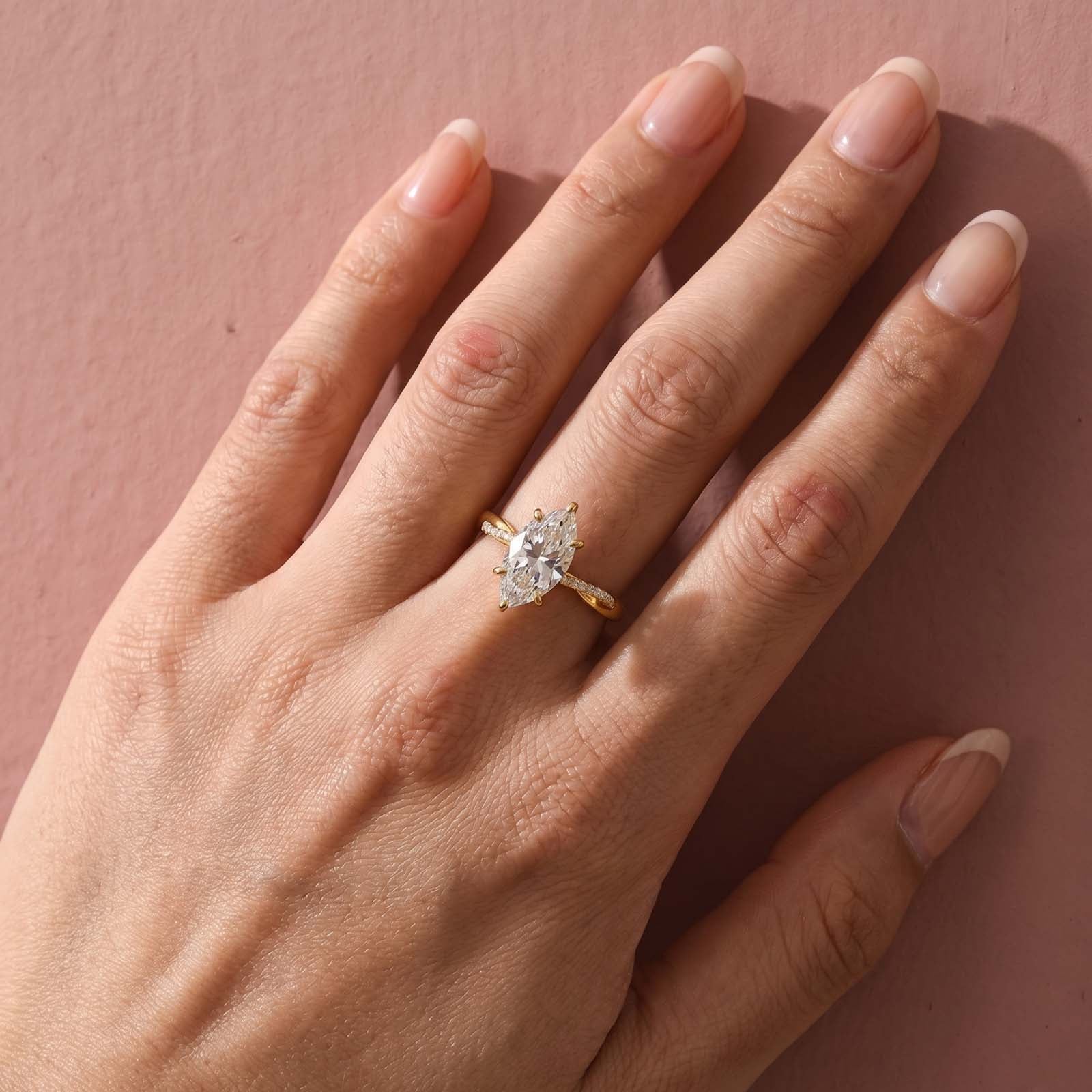 Aurevyn Moissanite 3.0Ct Marquise Cut Twist Promise Ring For Women