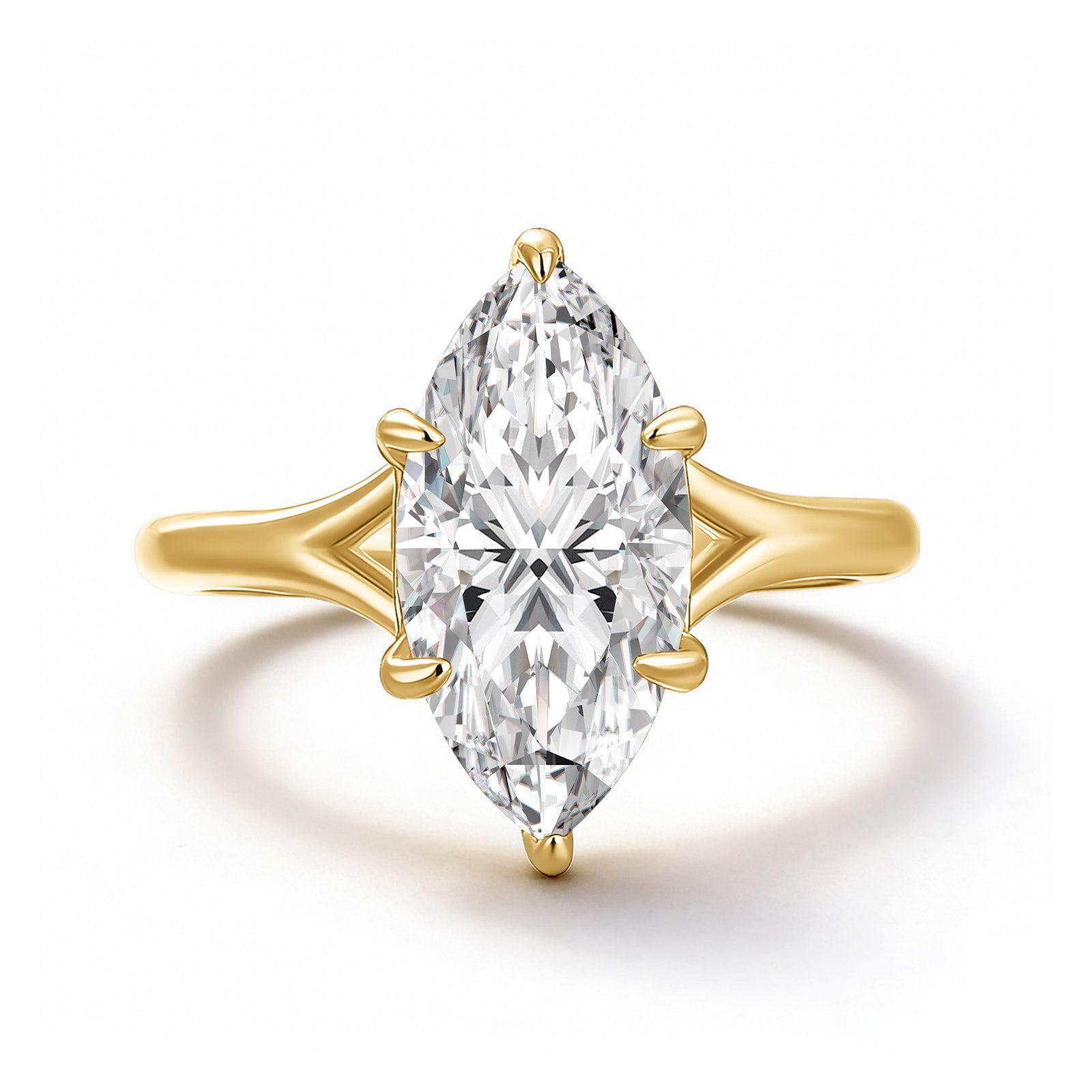 Aurevyn 3.0Ct Split Shank Marquise Cut Moissanite Ring in S925 Sterling Silver