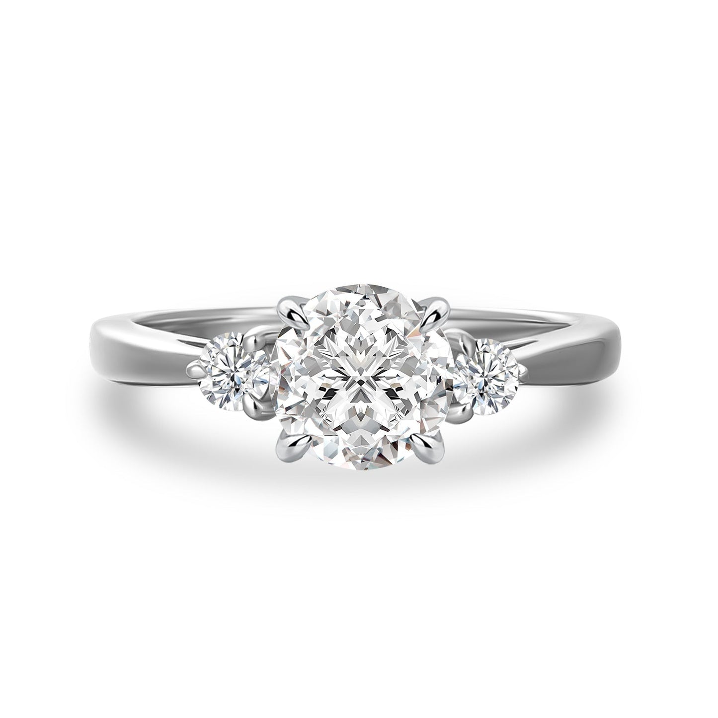 Aurevyn 1.0Ct Three Stone Round Cut Moissanite Ring in S925 Sterling Silver