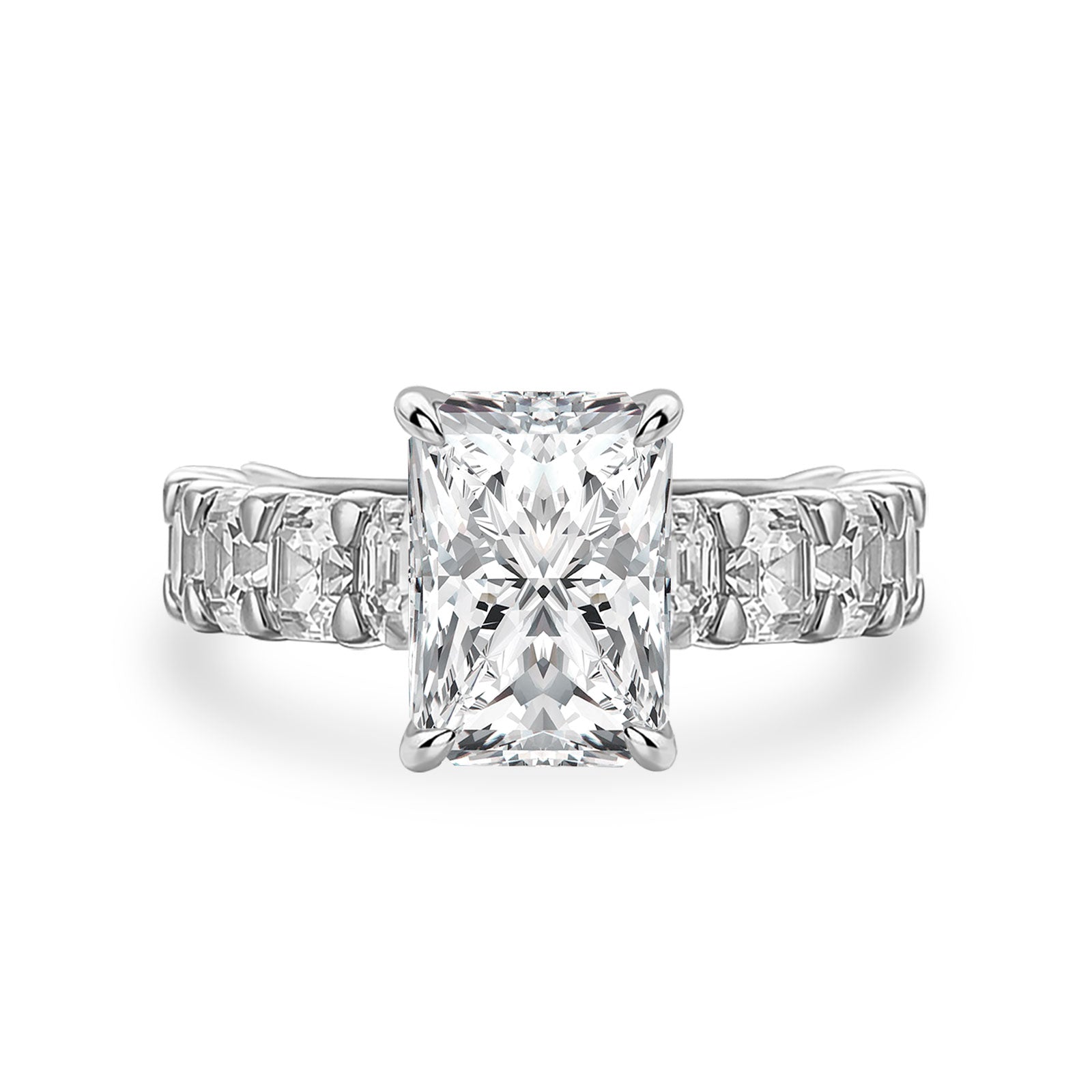 Aurevyn Moissanite 3.5Ct Radiant Cut Engagement Ring with 3.0Ct Radiant Cut Band