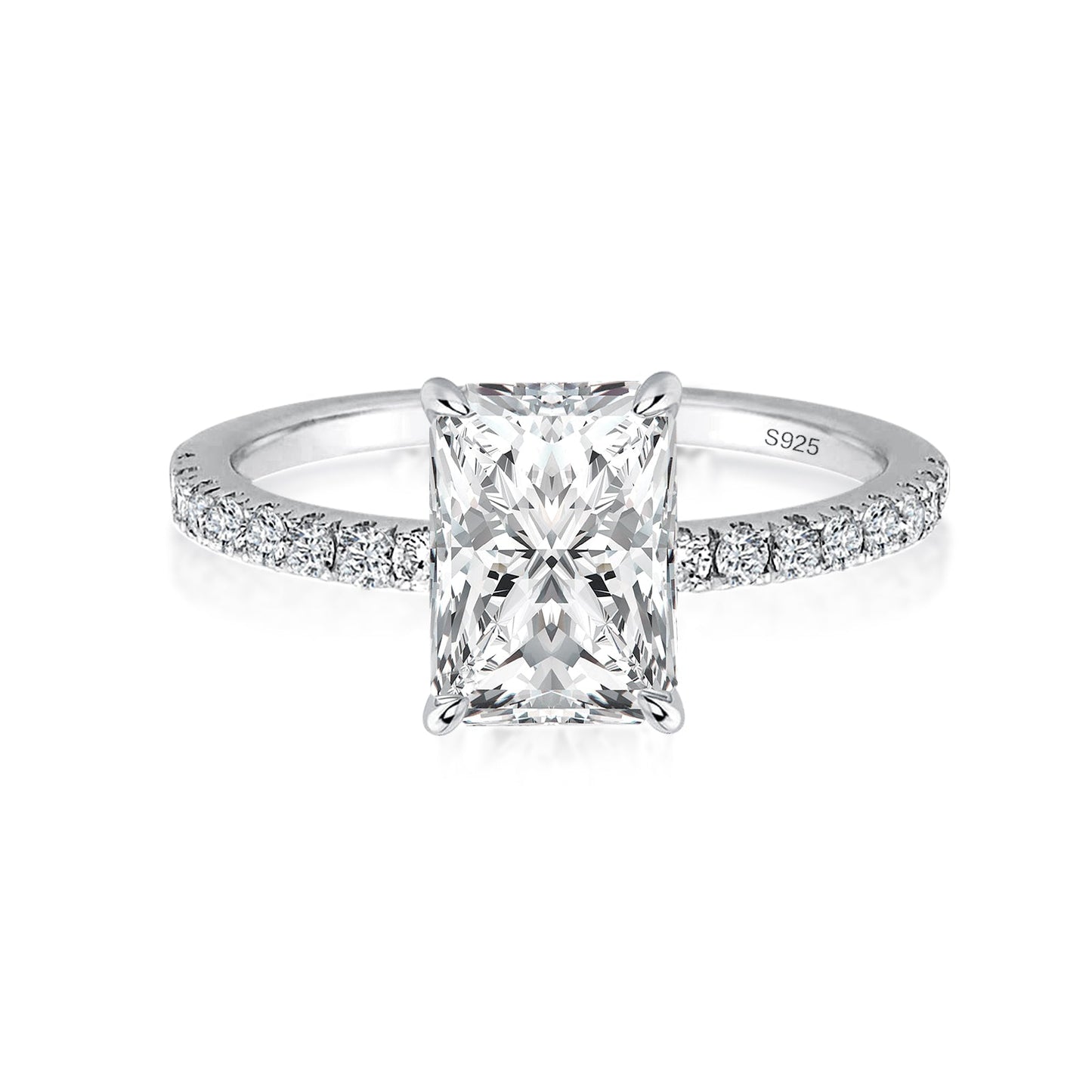 Aurevyn 1.0Ct Radiant Cut White Gold Engagement Ring For Women