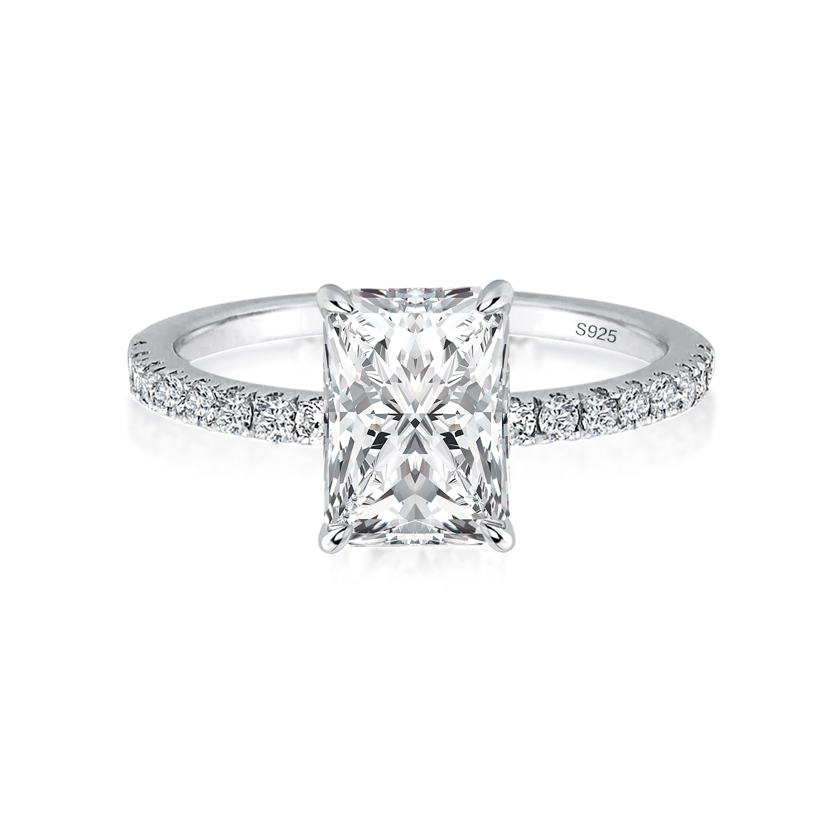 Aurevyn 1.0Ct Radiant Cut White Gold Engagement Ring For Women