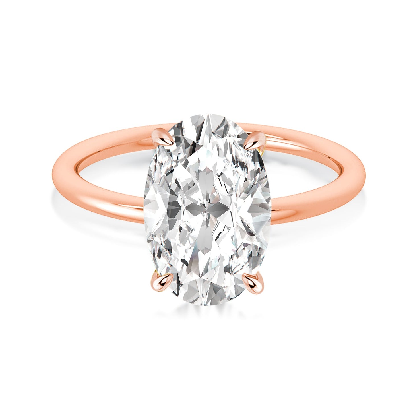 Aurevyn 4.0 Ct Oval Cut Rose Gold Promise Ring For Women