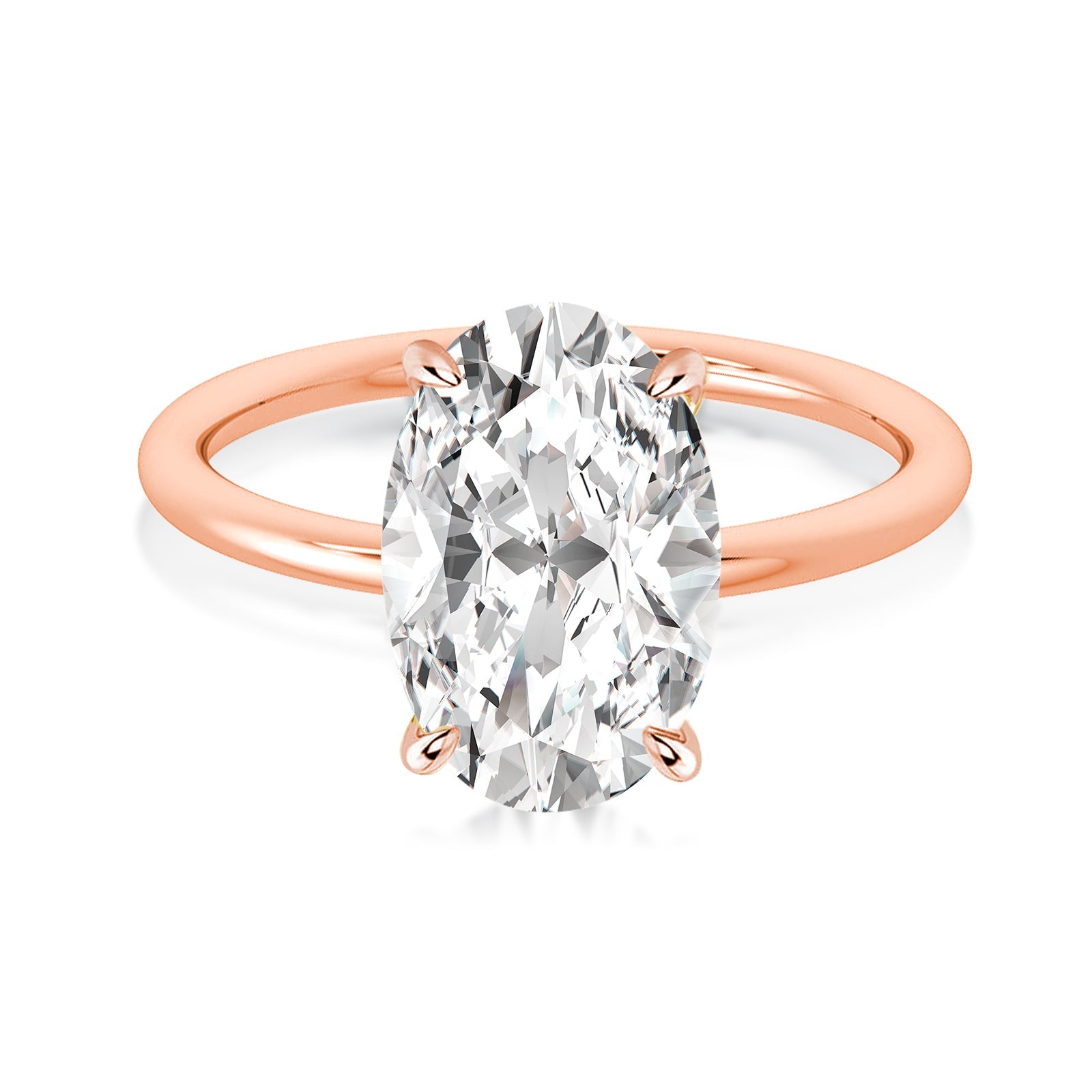 Aurevyn 4.0 Ct Oval Cut Rose Gold Promise Ring For Women